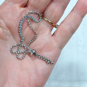 Sterling Silver Diamonique Slide Bracelet 10 Inch